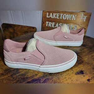 Vans Asher Deluxe womens size 8  Perforated suede Slip-On sneakers